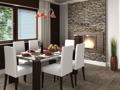 modern dining room ready for dinner